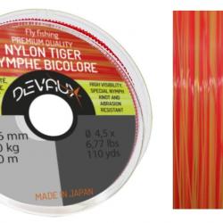 FIL DEVAUX TIGER NYMPHE BICOLORE 100M JAUNE-ORANGE 0.203mm - 4.58kg