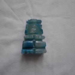 Petite sculpture en pierre - Calcite bleue/verte du Mexique