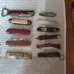 Lot de 11 petit couteaux pliants