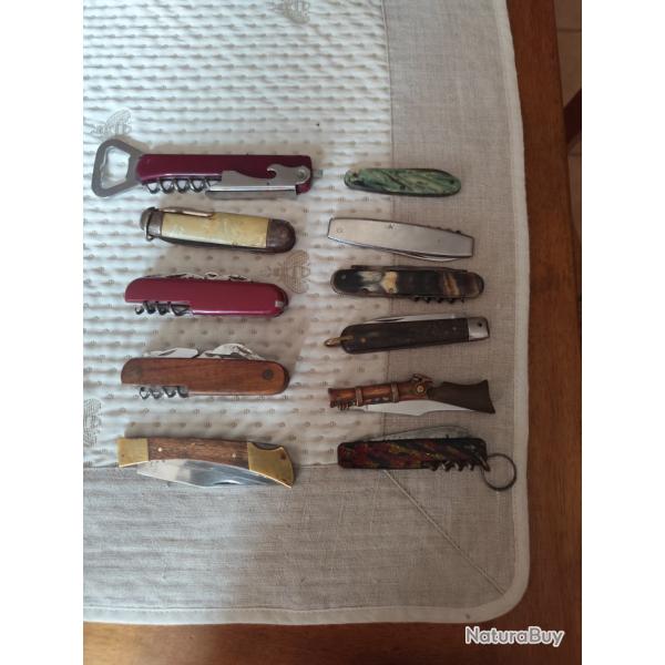 Lot de 11 petit couteaux pliants