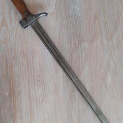 Baïonnette modèle 1892 deuxième type à quillon raccourci.