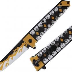 Couteau ElitEdge O/A Lame Tanto Acier 420C Manche Nylon Liner Lock Clip EE10A102YW