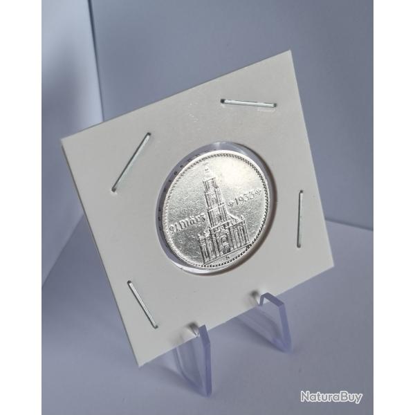 Rare 2 Reichsmark Argent 1934 D Commmorative Avec Date , Munich , IIIme Reich , WW2 , WWII .4