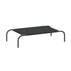 Lit surélevé noir pour chien 110x65x20 cm - Tissu Oxford & acier, hygiénique et facile à transporter
