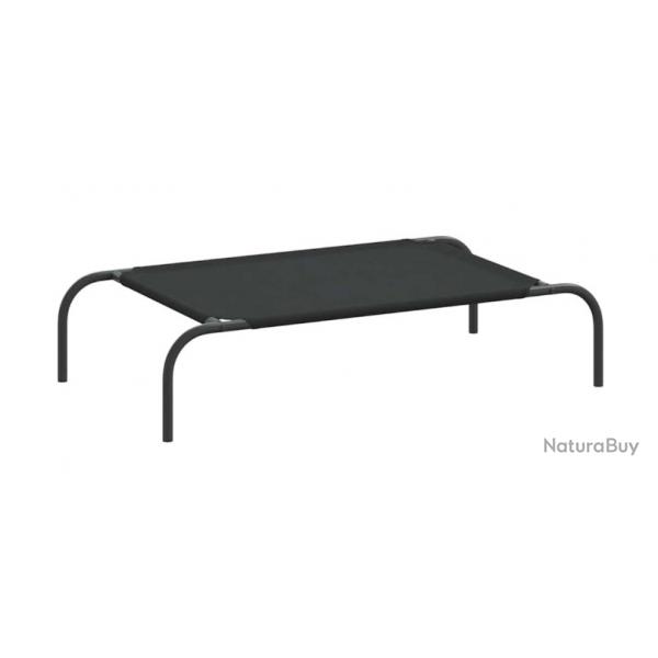 Lit surlev noir pour chien 110x65x20 cm - Tissu Oxford & acier, hyginique et facile  transporter
