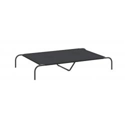 Lit surélevé noir pour chien 130x80x20 cm - Tissu Oxford & acier, hygiénique et facile à transporter