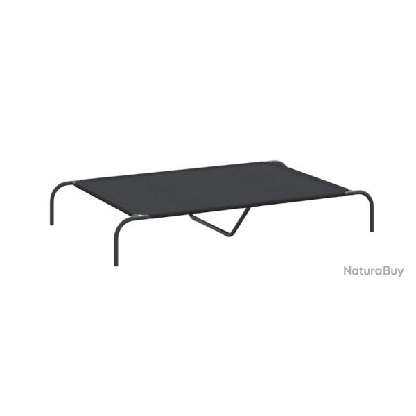 Lit surlev noir pour chien 130x80x20 cm - Tissu Oxford & acier, hyginique et facile  transporter