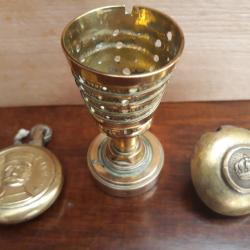 lots objets de poilus briquet foche le vainqueur & couronne prusienne artisanat de tranchees WW I