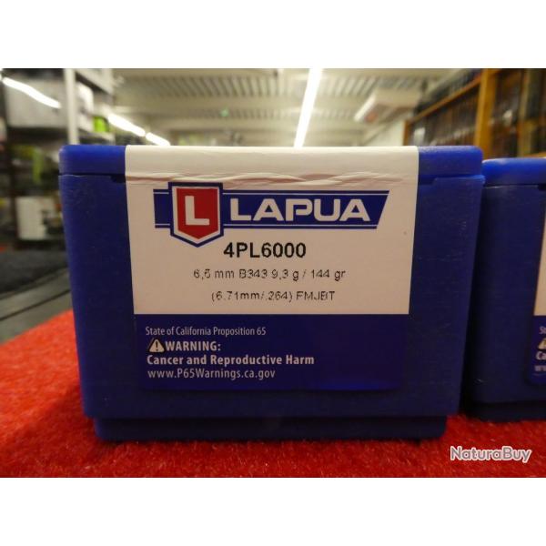Lapua Ogives 6.5mm FMJBT 144 grs (x100)