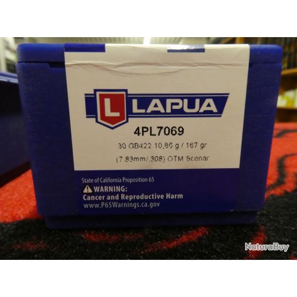 Lapua Ogives .30 / 308 OTM Scenar 167gr (x100)