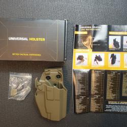 Holster Universel Rigide Réglable. A Dégainage Rapide. Neuf. Coyote