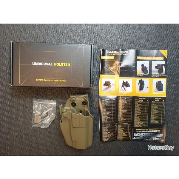 Holster Universel Rigide Rglable. A Dgainage Rapide. Neuf. Coyote