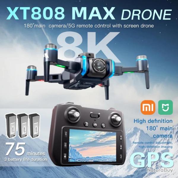 Xiaomi Drone Pro 8K Wifi GPS 2 Cameras HD Grand Angle, Modele: 3 Batteries