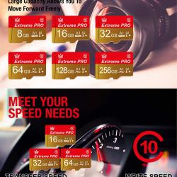Carte mémoire Micro SD/TF 128gb Extreme Pro pour téléphone/pc/tablette/lecteur/camera..