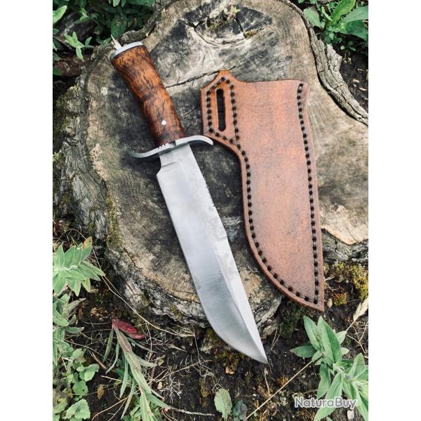 couteau bowie d'artisan / manche en noyer amricain