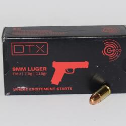 lot de 5 boites 50 cartouches GECO 9×19 Luger FMJ DTX 115 Grains