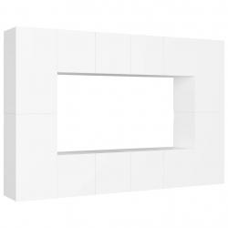 Ensemble de meubles armoire buffet TV télévision salon chambre séjour 8 pièces bois d'ingénierie bl