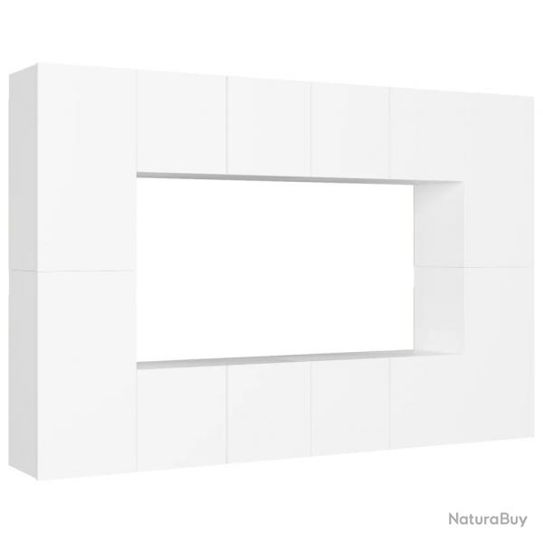 Ensemble de meubles armoire buffet TV tlvision salon chambre sjour 8 pices bois d'ingnierie bl
