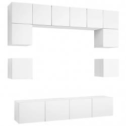 Ensemble de meubles armoire buffet TV télévision salon chambre séjour 8 pièces bois d'ingénierie bl