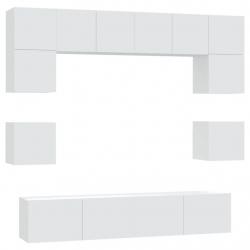Ensemble de meubles armoire buffet TV télévision salon chambre séjour 8 pièces bois d'ingénierie bl