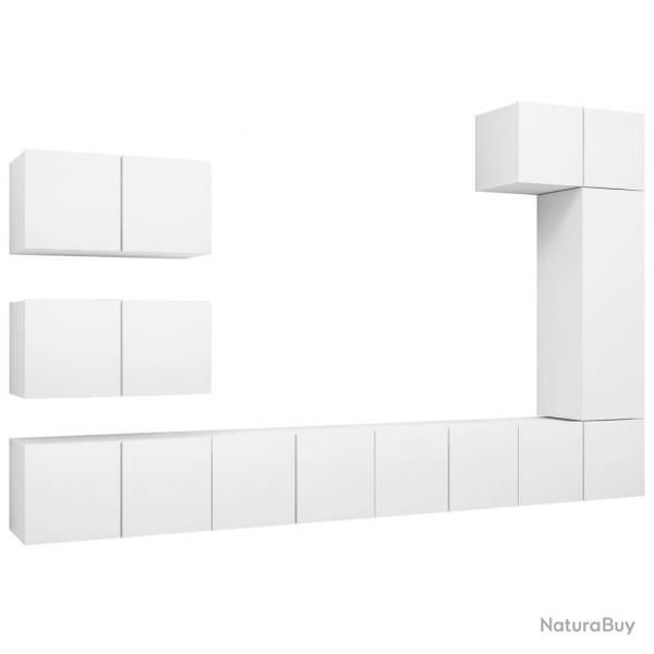 Ensemble de meubles armoire buffet TV tlvision salon chambre sjour 8 pices bois d'ingnierie bl