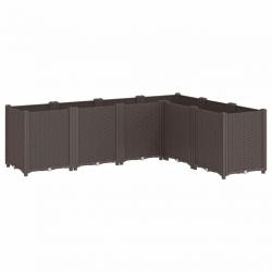 Jardinière bac lit surélevé plantes fleurs terrasse jardin 160 x 120 x 53 cm polypropylène marron 0