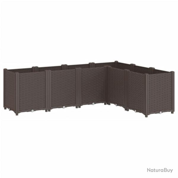 Jardinire bac lit surlev plantes fleurs terrasse jardin 160 x 120 x 53 cm polypropylne marron 0