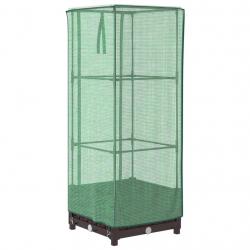 Jardinière bac lit surélevé plantes fleurs terrasse jardin surélevée avec housse aspect rotin 40 x