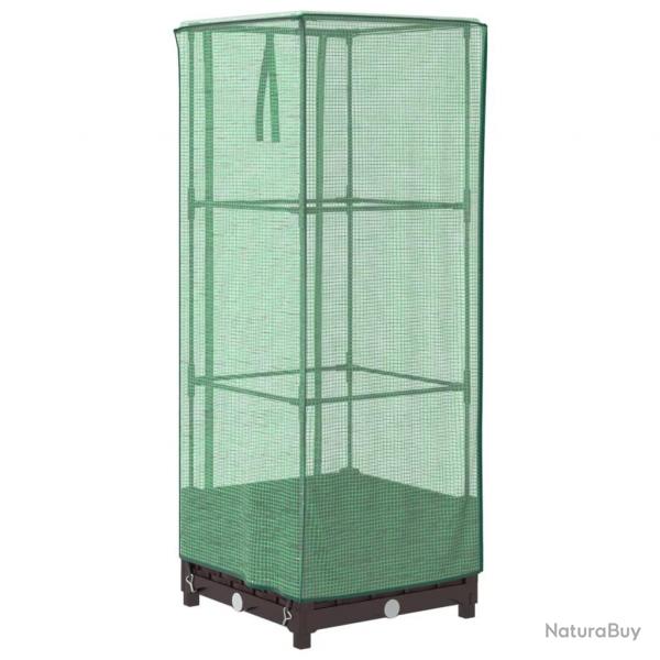 Jardinire bac lit surlev plantes fleurs terrasse jardin surleve avec housse aspect rotin 40 x