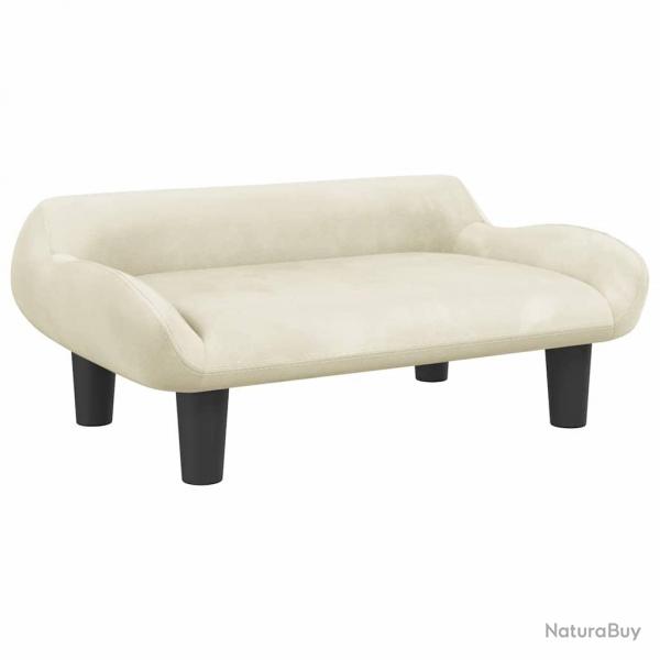 Lit pour chien panier canap confortable 70 x 40 x 24 cm velours crme 02_0042792