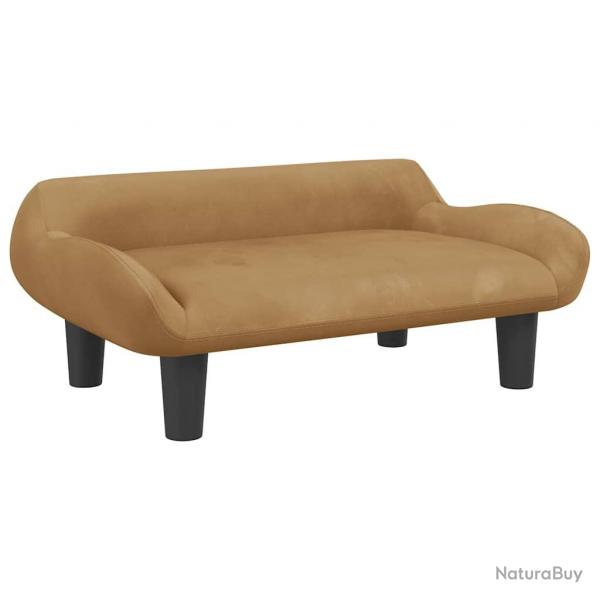Lit pour chien panier canap confortable 70 x 40 x 24 cm velours marron 02_0042793