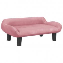 Lit pour chien panier canapé confortable 70 x 40 x 24 cm velours Rose 02_0042795