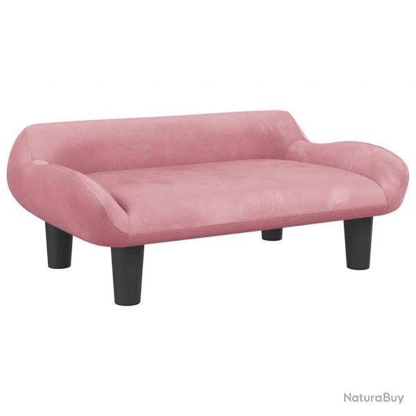 Lit pour chien panier canap confortable 70 x 40 x 24 cm velours Rose 02_0042795