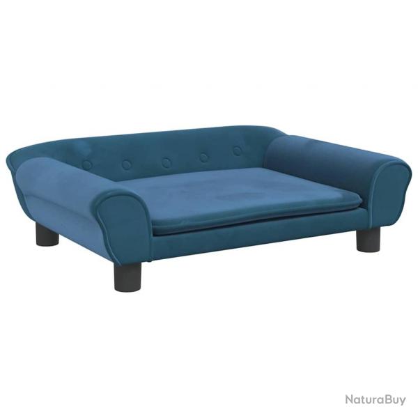 Lit pour chien panier canap confortable 70 x 48 x 22 cm velours Bleu 02_0042883