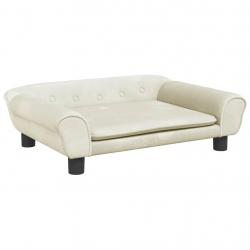 Lit pour chien panier canapé confortable 70 x 48 x 22 cm velours crème 02_0042884