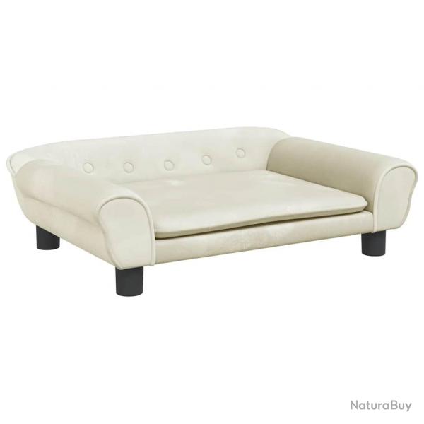 Lit pour chien panier canap confortable 70 x 48 x 22 cm velours crme 02_0042884