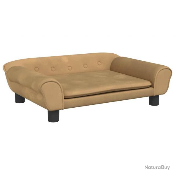 Lit pour chien panier canap confortable 70 x 48 x 22 cm velours marron 02_0042885
