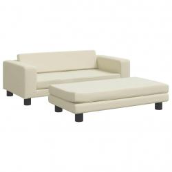 Lit pour chien panier canapé confortable avec extension 100 x 50 x 30 cm similicuir Cream 02_0043064