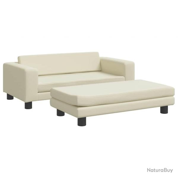 Lit pour chien panier canap confortable avec extension 100 x 50 x 30 cm similicuir Cream 02_0043064
