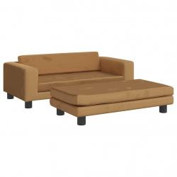 Lit pour chien panier canapé confortable avec extension 100 x 50 x 30 cm velours marron 02_0043070