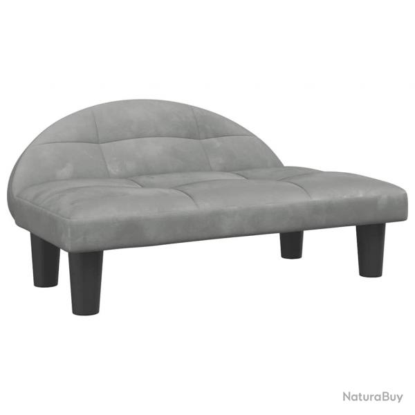 Lit pour chien panier canap confortable clair 70 x 52 x 30 cm velours gris 02_0043120