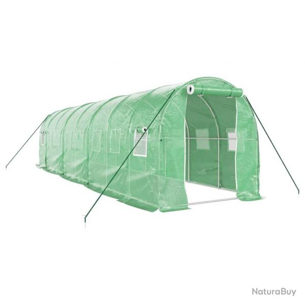 Serre tente abri plante fleur lgumes avec cadre en acier 16 m 8 x 2 x 2 m vert 02_0044552