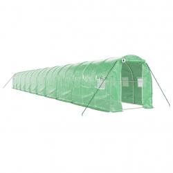 Serre tente abri plante fleur légumes avec cadre en acier 40 m² 20 x 2 x 2 m vert 02_0044588