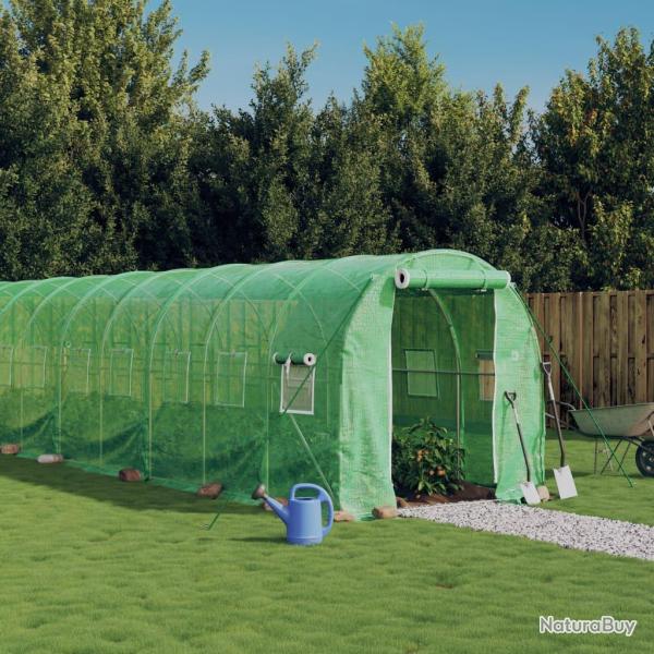 Serre tente abri plante fleur lgumes avec cadre en acier 24 m 12 x 2 x 2 m vert 02_0044560