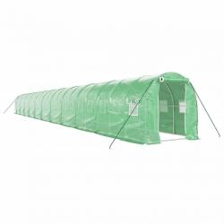 Serre tente abri plante fleur légumes avec cadre en acier 44 m² 22 x 2 x 2 m vert 02_0044594