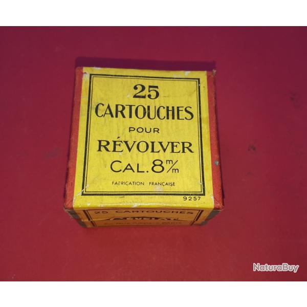 Boite Gevelot complte de 25 cartouches calibre 8MM92 Civil - Boite N 9257 -