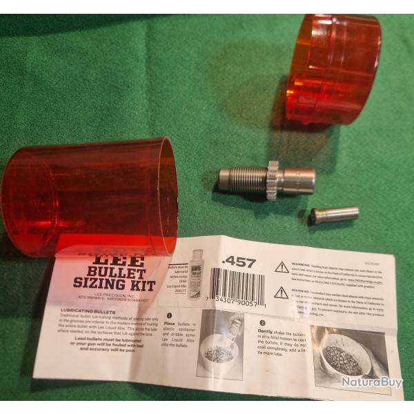 LEE 457  SIZING KIT OUTIL DE RECALIBRAGE  POUR CALIBRE 457  MINIE OU AUTRE