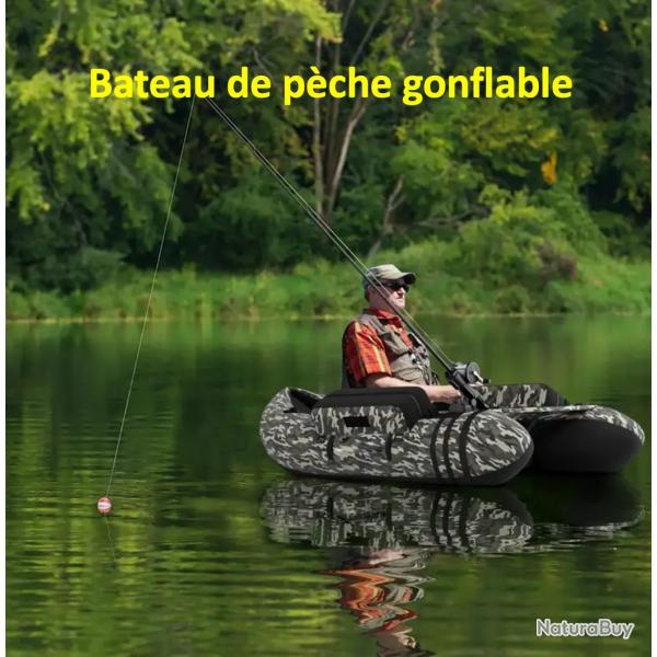 Bateau de Pche Gonflable avec Bretelles Rglables Palmes et Pagaies en Aluminium, Bateau Gonflable