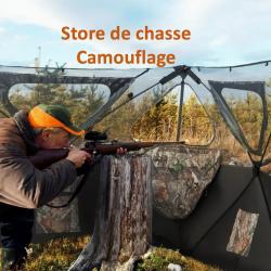 Store de Chasse Portable Transparent Vue Dégagée à 360°, Tente de Chasse Escamotable à 2 Panneaux