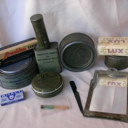 WW2 US LOT 12 ÉLÉMENTS D'HYGIÈNE/DIVERS DU SOLDAT MILITAIRE AMÉRICAIN ( 39-45 ) LOT 7 be